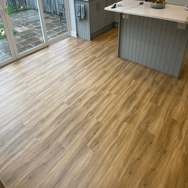 Engineered oak flooring for a kitchen renovation in Pannal.