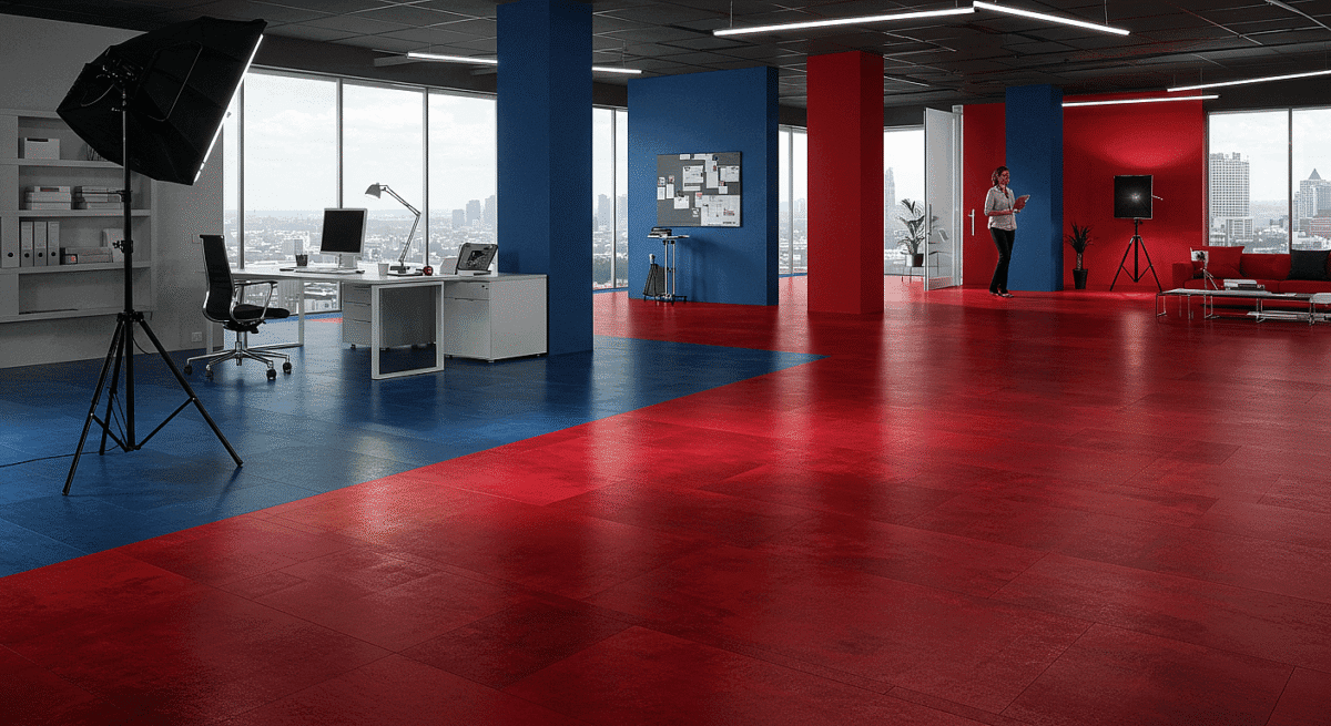 Luxury vinyl flooring in a commercial office in Leeds UK.