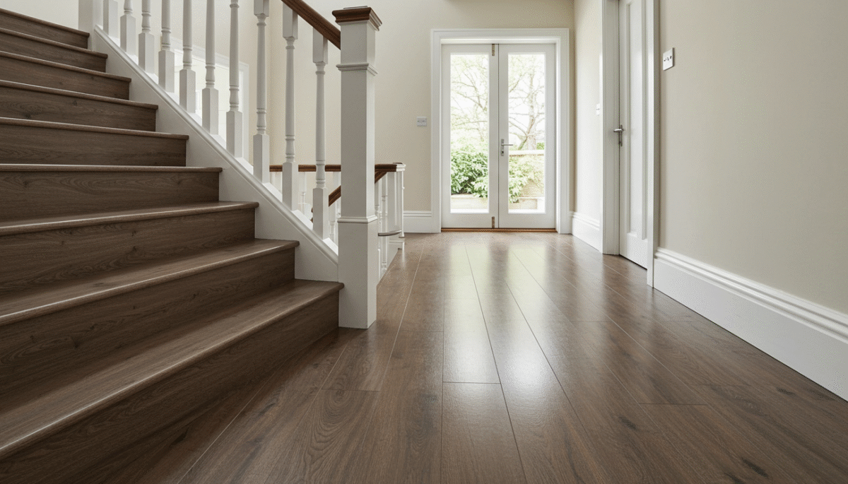 Luxury vinyl flooring fitting, Leeds apartment.