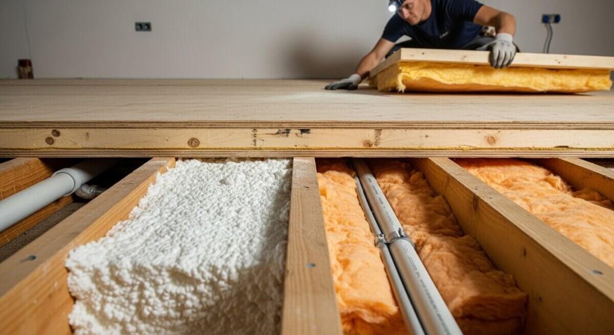 Underfloor insulation.