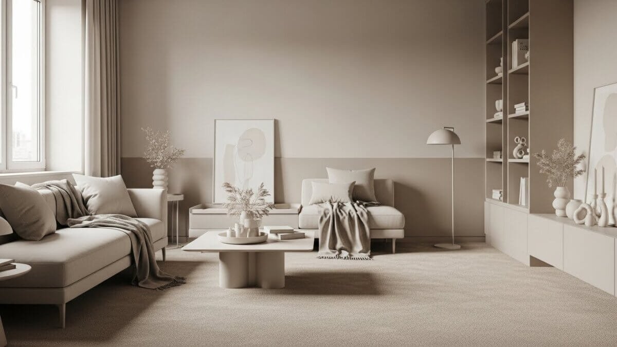 Modern light taupe carpet colour 2006.