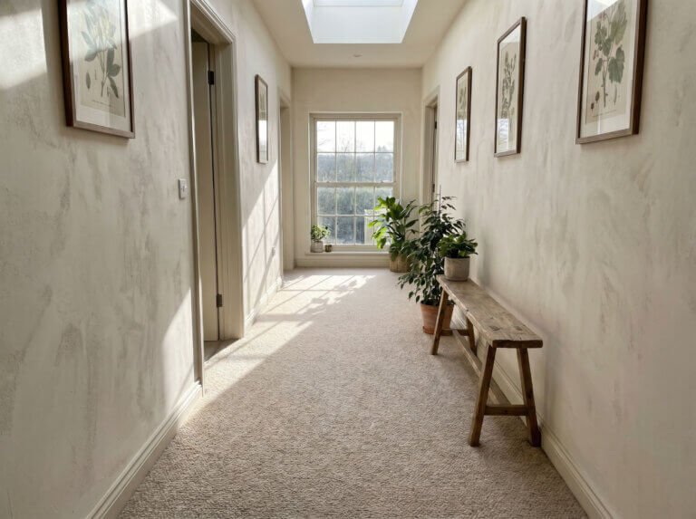 Carpeted hallway.