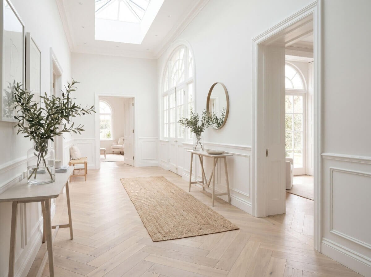 Engineered wood fitted in a Hallway.